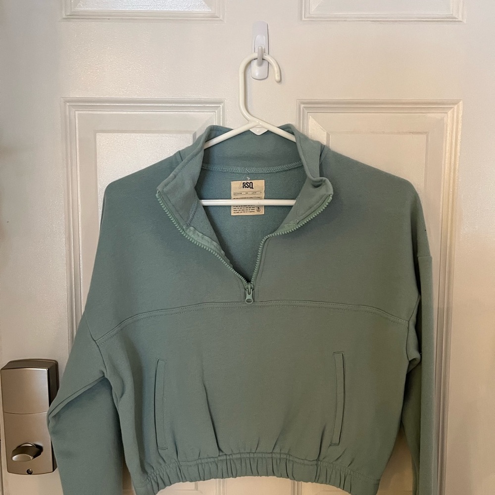 Teal cropped sweatshirt